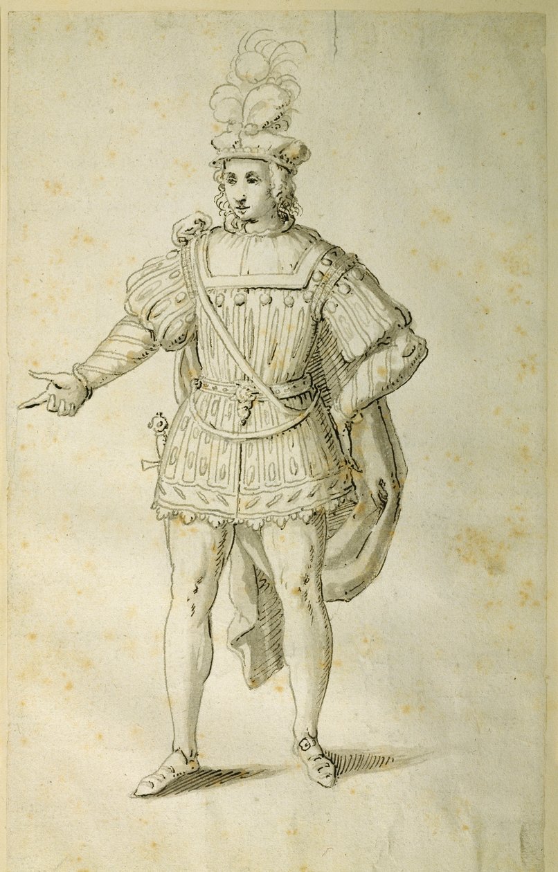Młodzież w stroju antycznym brytyjskim, ok. 1611 (pióro i atrament na papierze) autorstwa Inigo Jones