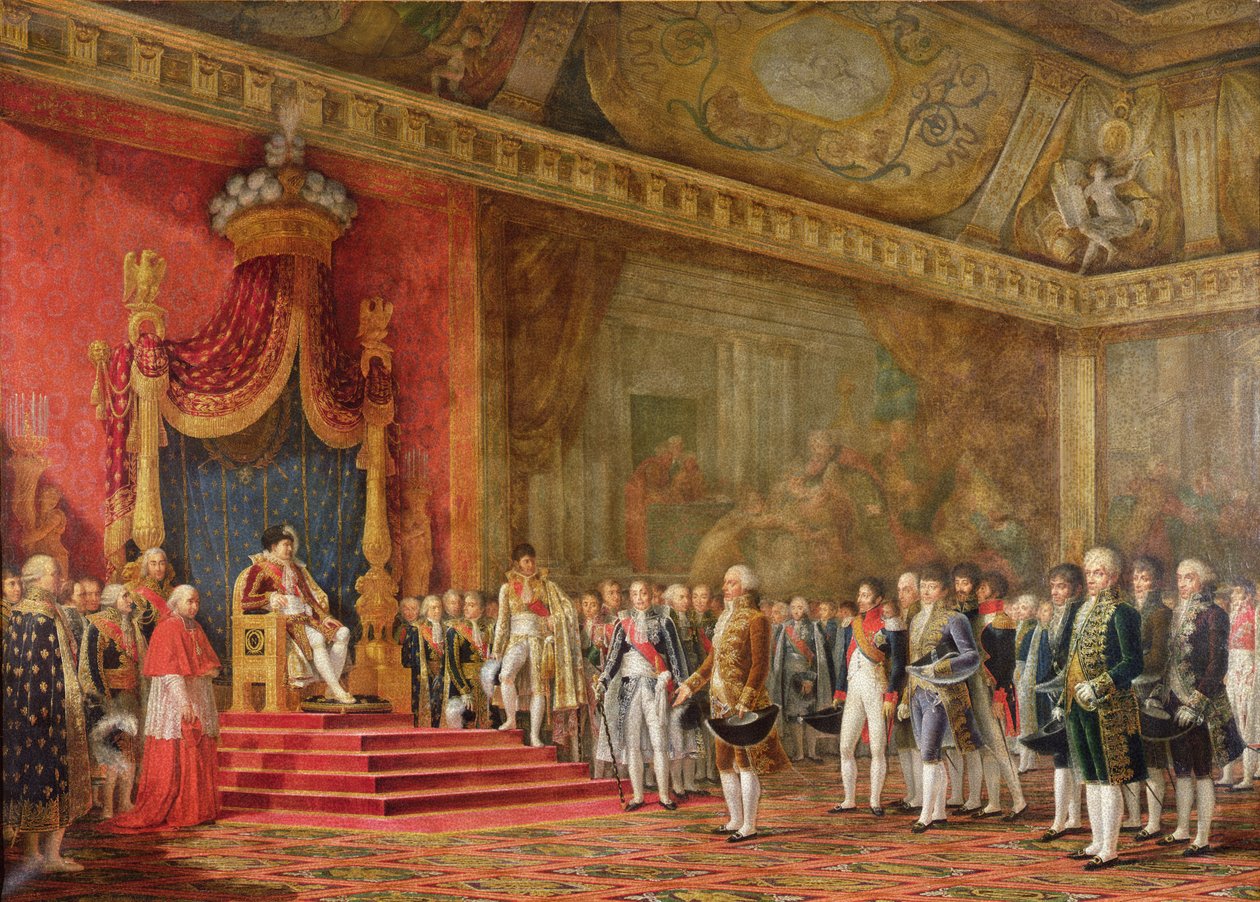 Napoleonas (1769-1821) priima Romos Senato delegaciją, 1809 m. lapkričio 16 d. autorstwa Innocent Louis Goubaud