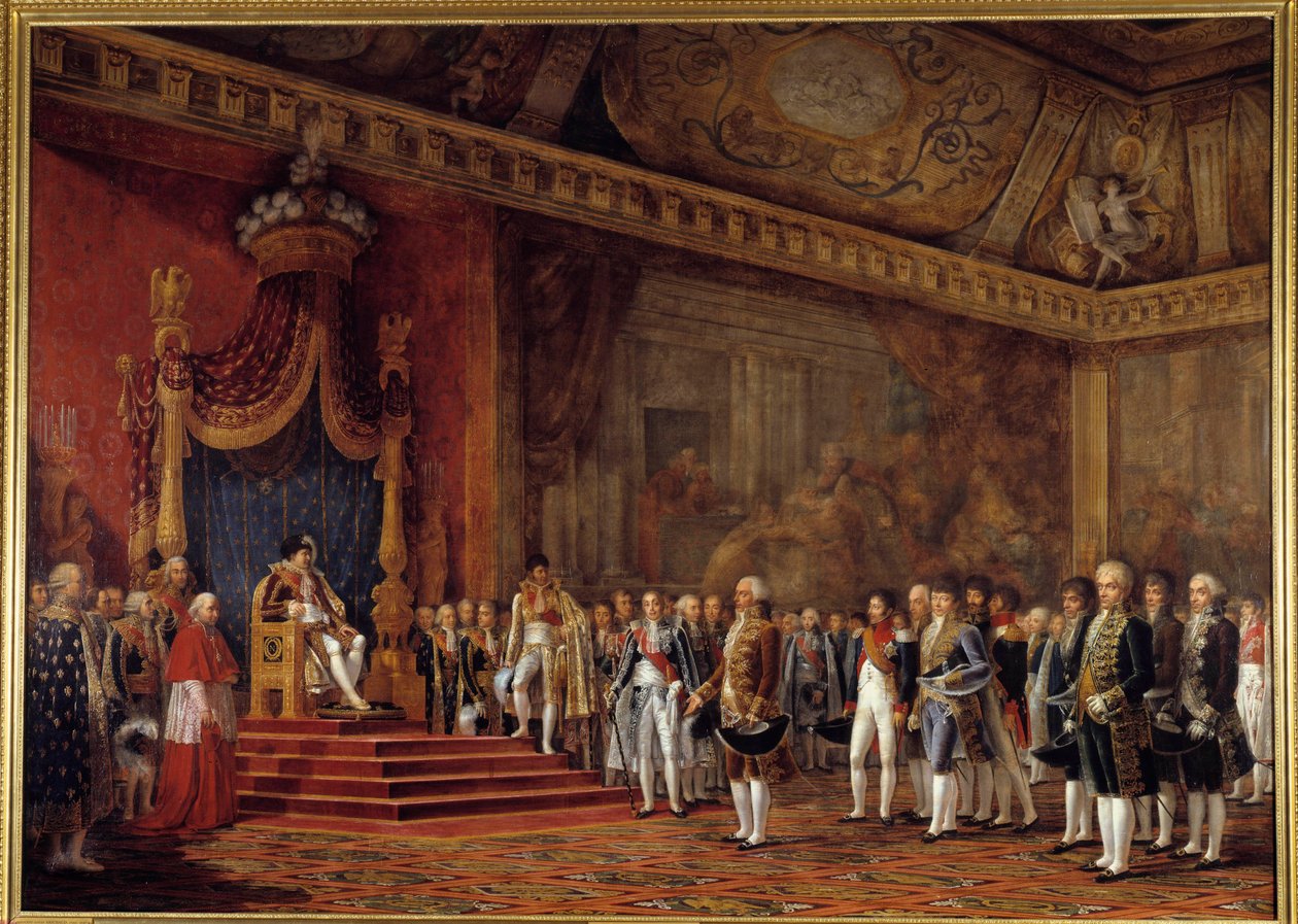 Delegacja Senatu Rzymskiego składająca hołd cesarzowi Napoleonowi I w Sali Tronowej Pałacu Tuileries, 16 listopada autorstwa Innocent Louis Goubaud