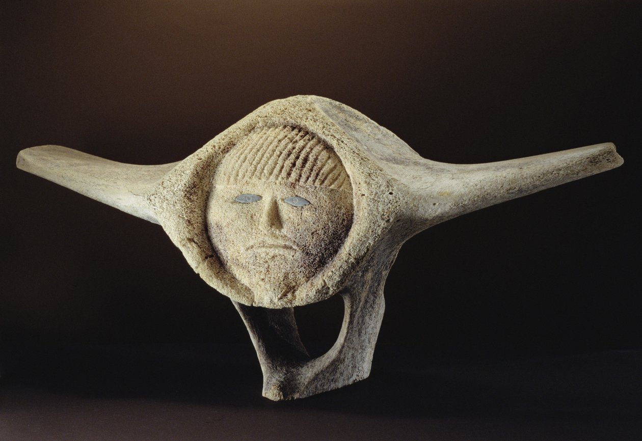 Janus Head, z Cape Dorset (kręgi wieloryba) autorstwa Inuit School