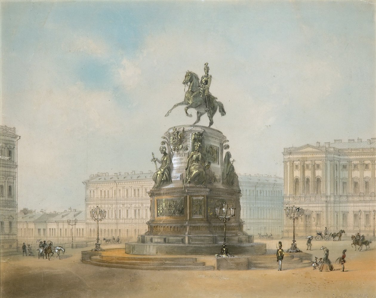 Pomnik konny Mikołaja I Rosji na placu św. Izaaka w Petersburgu autorstwa Iosif Iosifovich Charlemagne