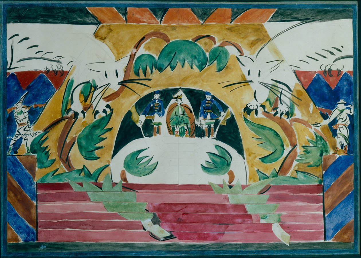 Scenografia do sztuki teatralnej Car Maksemjan A. Remizowa, 1909 autorstwa Iosiph Solomonovich Shkolnik