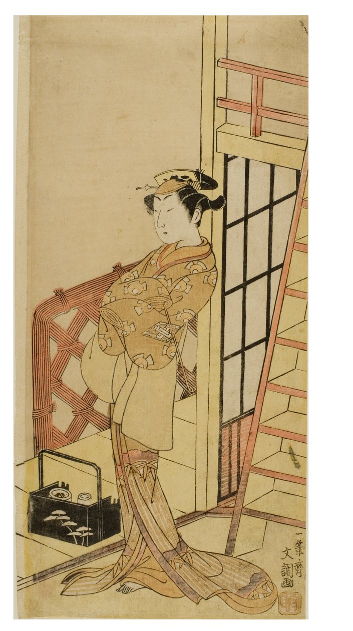 Aktor Kabuki w roli kobiety (onnagata) autorstwa Ippitsusai Bunchō