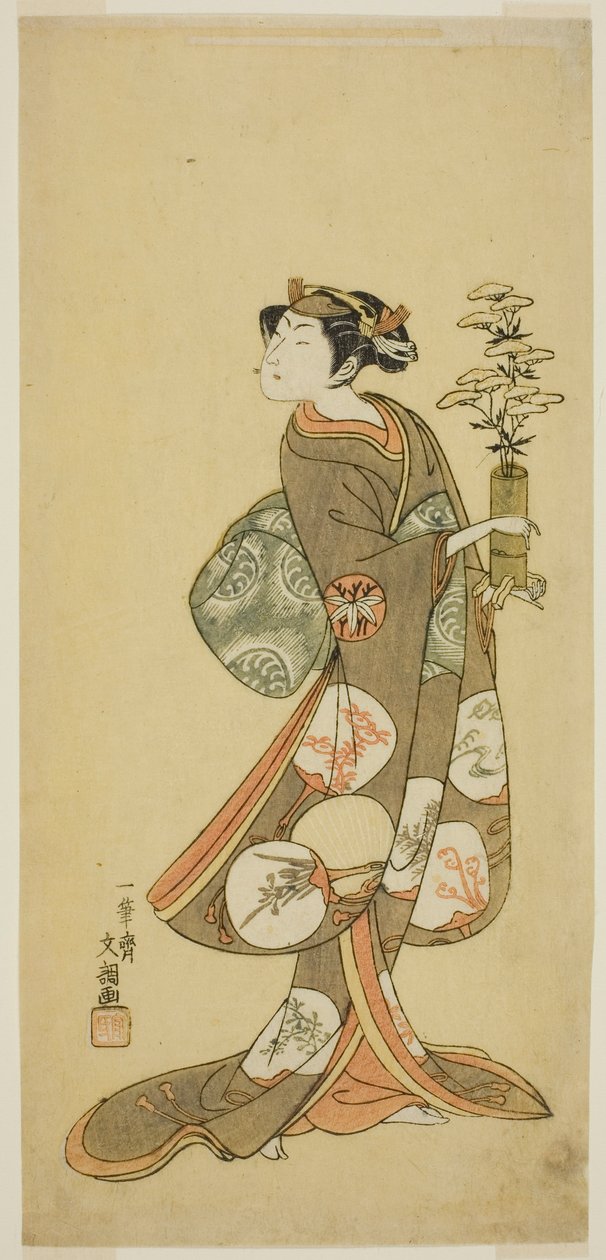 Aktor Yamashita Kyonosuke I w kobiecej roli autorstwa Ippitsusai Bunchō
