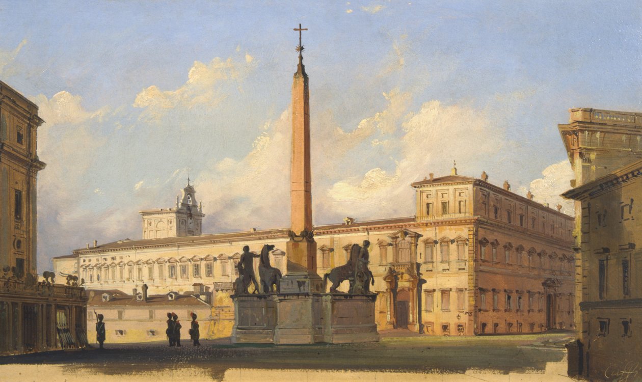 Plac Kwirynalski, 1847 autorstwa Ippolito Caffi
