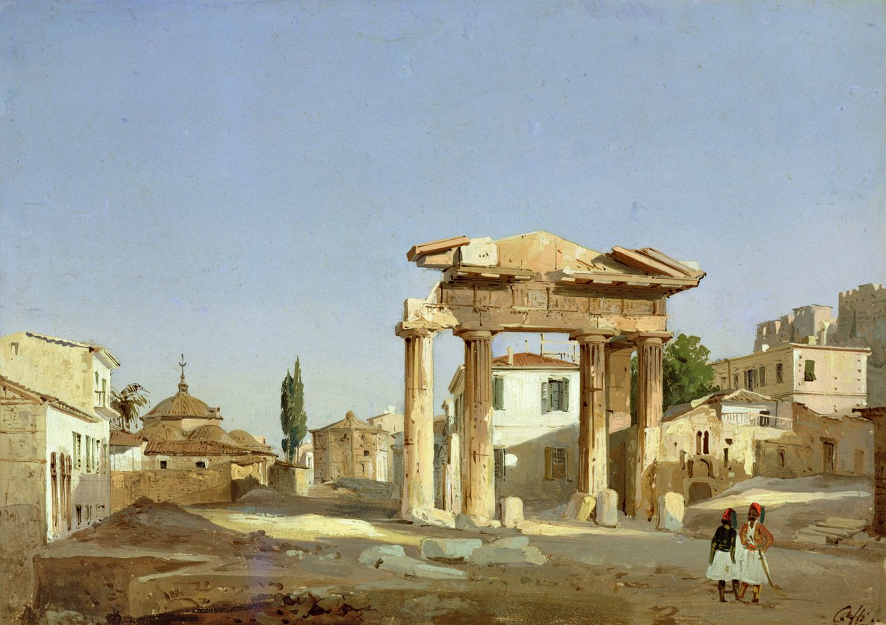 Brama Agory w Atenach, 1843 autorstwa Ippolito Caffi