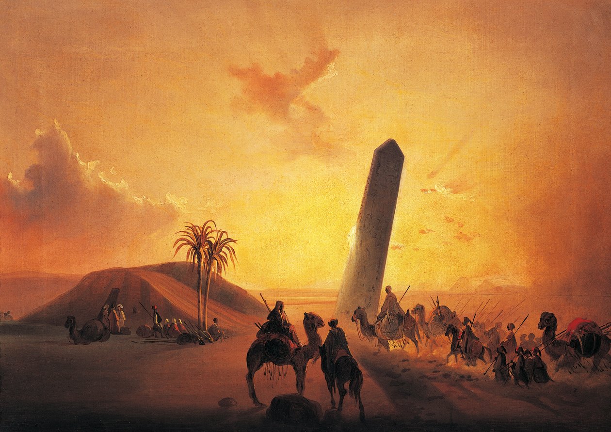 Karawana na pustyni, obraz Ippolito Caffi (1809-1866), olej na płótnie, 31x44 cm autorstwa Ippolito Caffi
