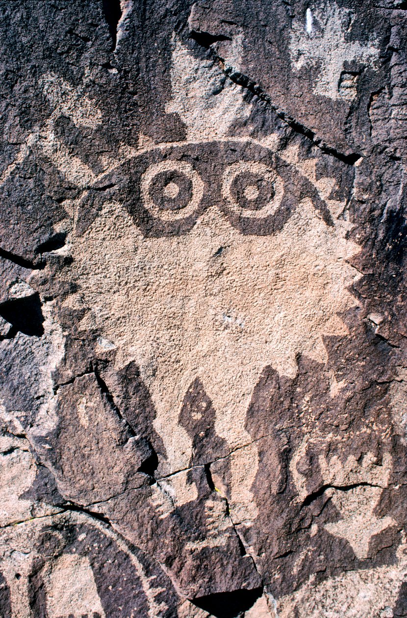 Petroglify Anasazi (sztuka naskalna) w Nowym Meksyku. autorstwa Ira Block