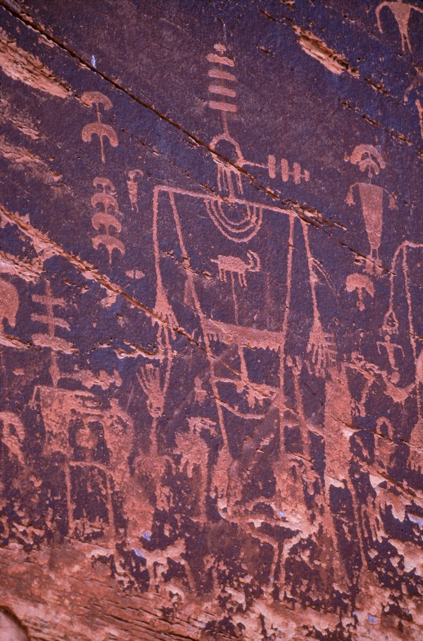 Sztuka naskalna Anasazi - Utah jest bardzo bogate w ruiny i sztukę naskalną Anasazi. autorstwa Ira Block