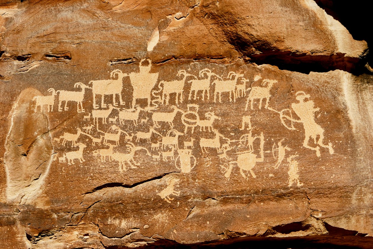 W Cottonwood Canyon w pobliżu Nine Mile Canyon, panel Great Hunt, 2005 r. (zdjęcie ilustracyjne) autorstwa Ira Block