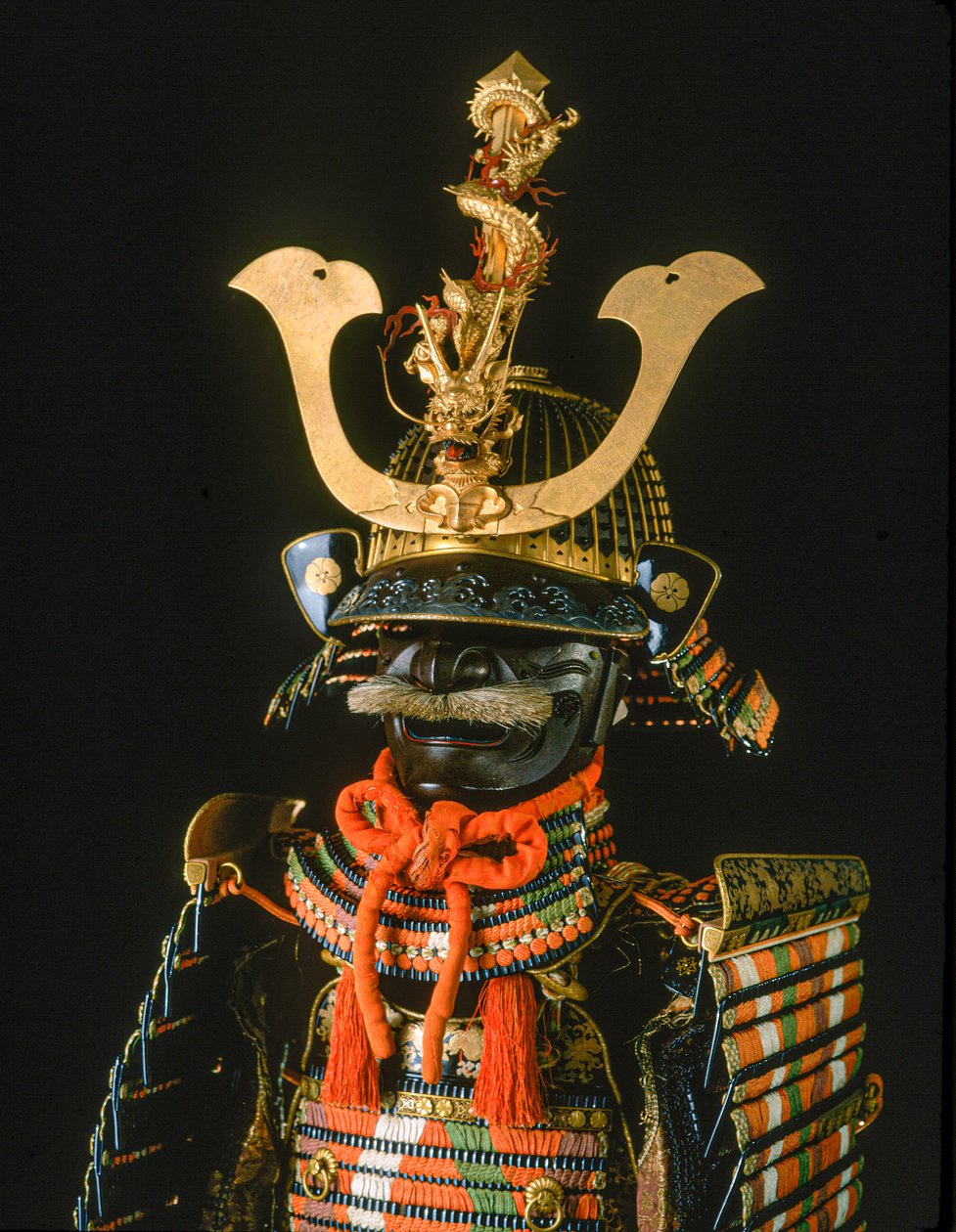 Samuraj - kobieca zbroja. Pionowy herb, rodzina Ikeda, Muzeum Sztuki Hayashibara autorstwa Ira Block
