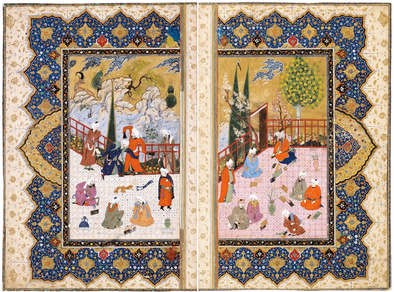 Spotkanie uczonych ludzi na tarasie autorstwa Iranian Master