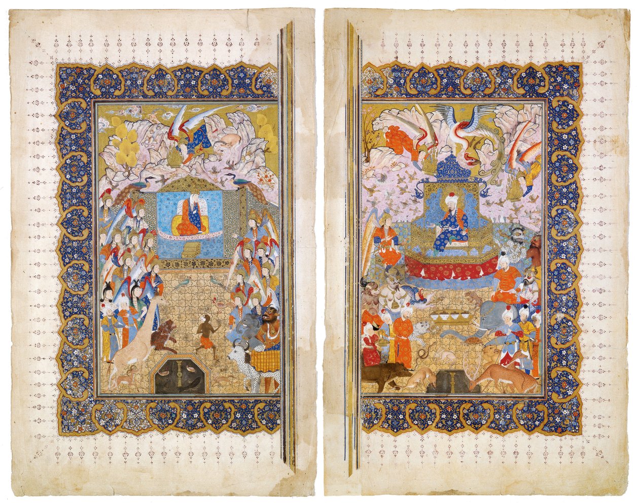 Królowa Saby i król Salomon iluminacja rękopisu z epickiego Shahname autorstwa Ferdowsi autorstwa Iranian Master