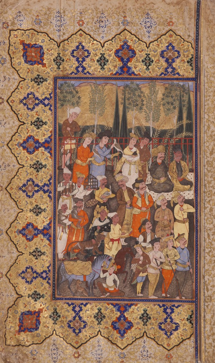 Intronizacja Luhrasp (nieprzezroczysta toaleta i złoto na papierze) autorstwa Iranian School