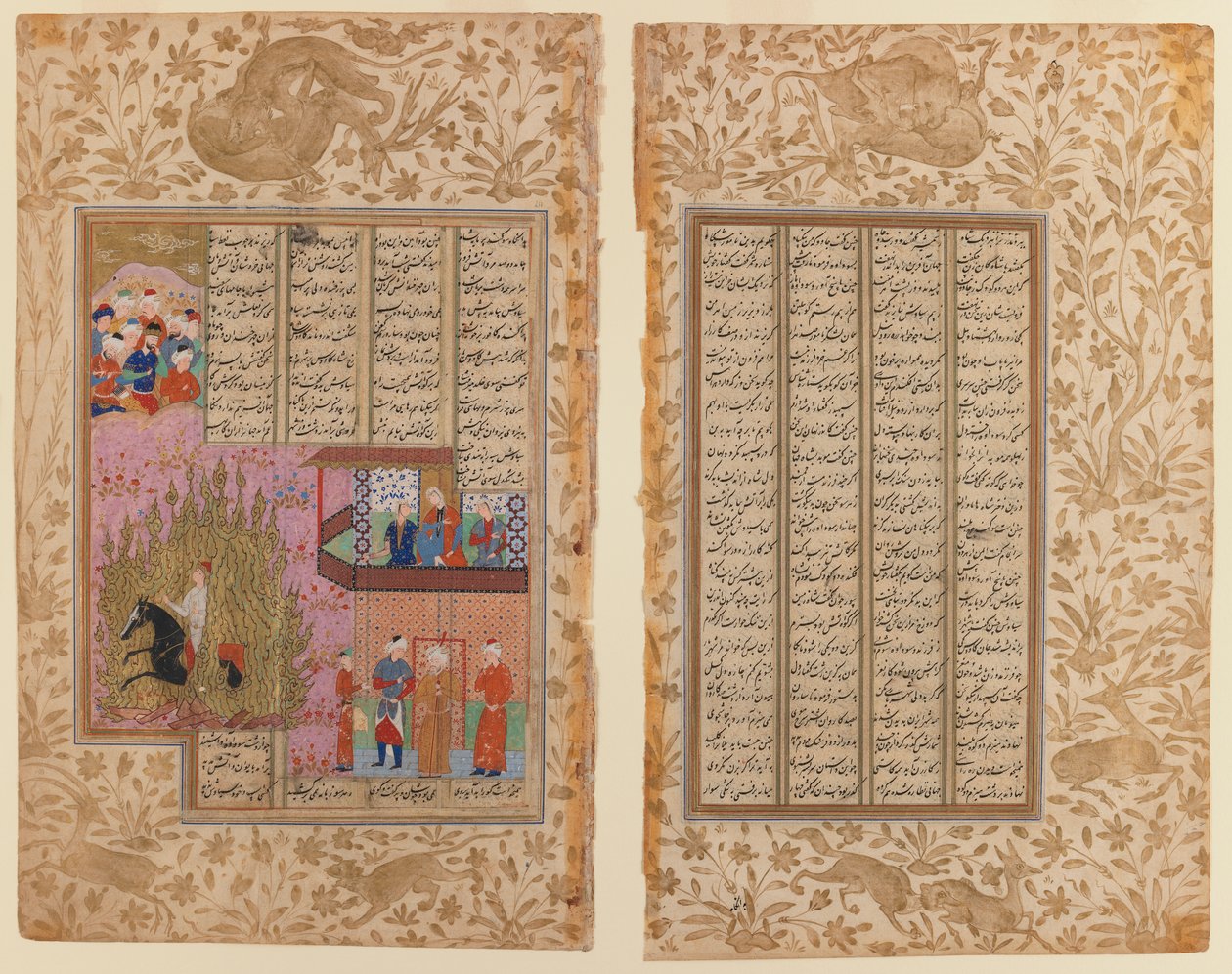 Próba ognia Siyawush z rękopisu Shahnama (nieprzezroczysta toaleta i złoto na papierze) autorstwa Iranian School
