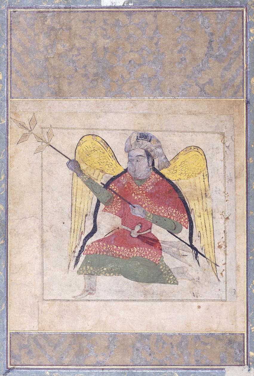 Anioł w turbanie, niosący laskę, ok. 1370-80 autorstwa Iraqi School