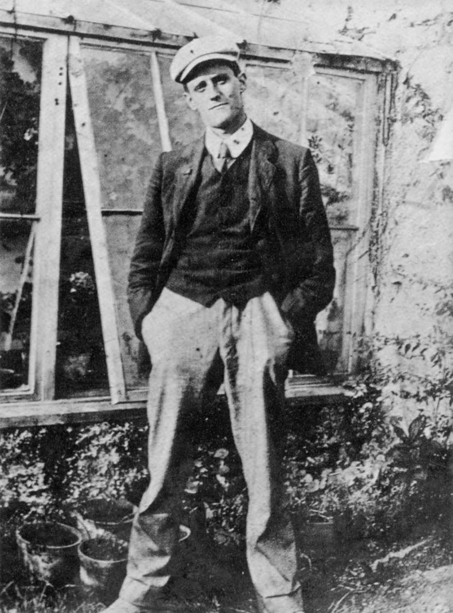 James Joyce w ogrodzie swojego przyjaciela Constantine Curran w Dublinie, 1904 autorstwa Irish Photographer