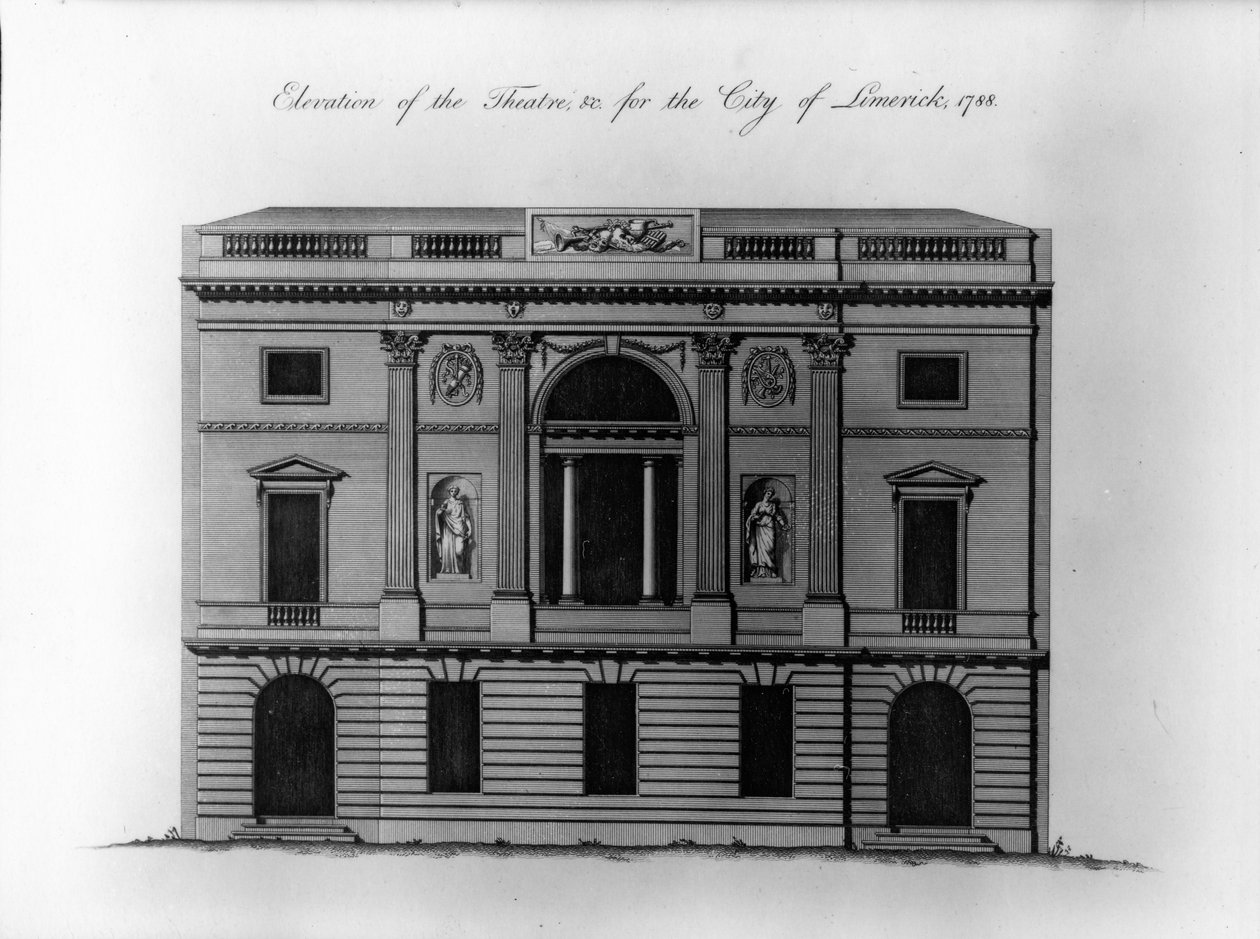 Elewacja Teatru im. dla miasta Limerick, 1788 autorstwa Irish School