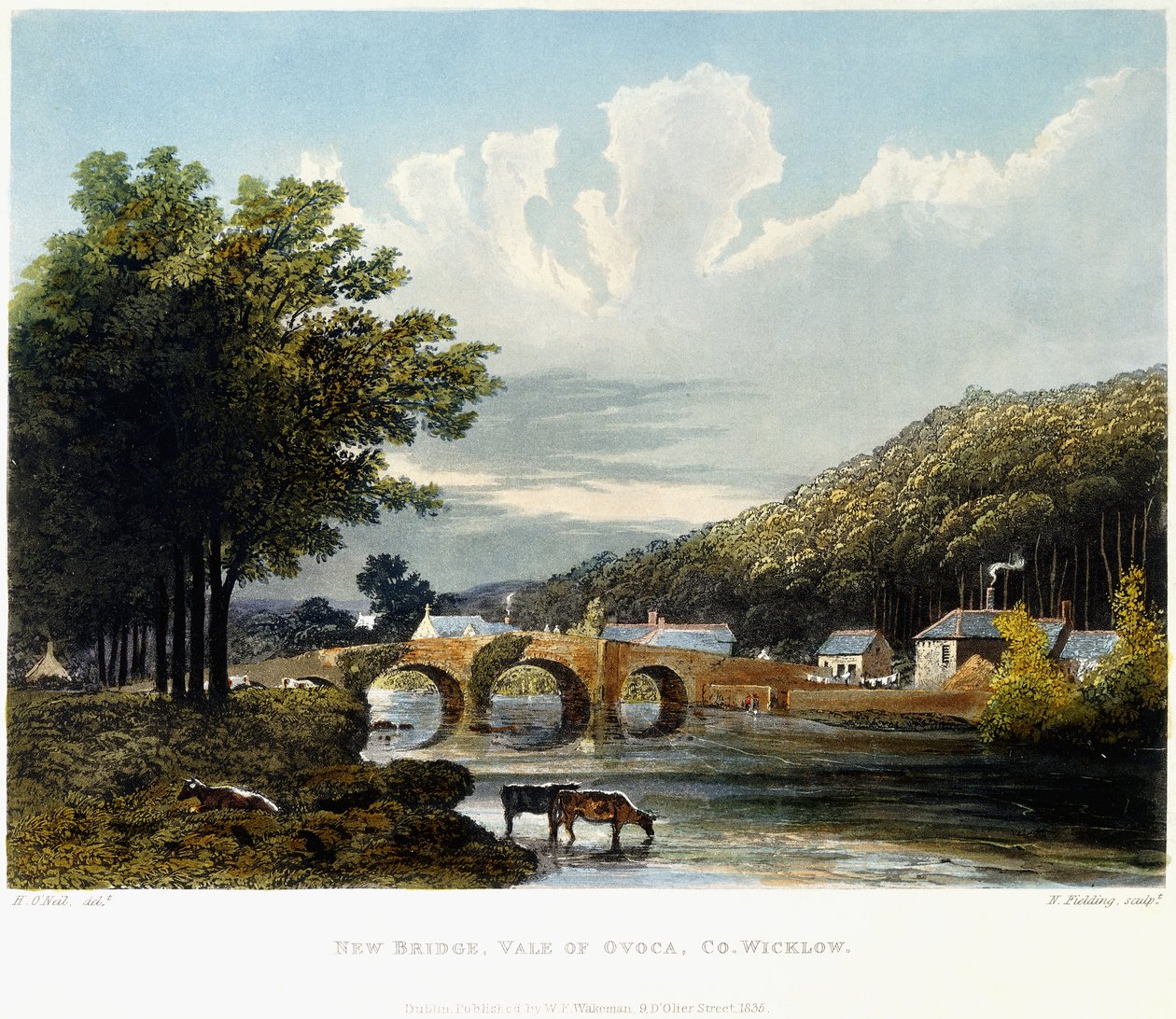 New Bridge, Vale of Ovoca, hrabstwo Wicklow, 1835 autorstwa Irish School