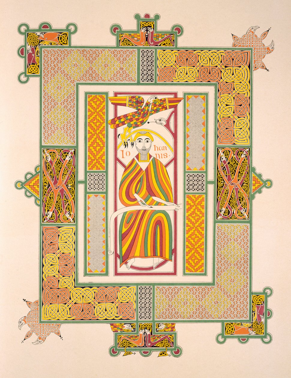 Św. Jan Ewangelista, z faksymile Ewangelii Mac Regola, wydanej przez Day & Son autorstwa Irish School