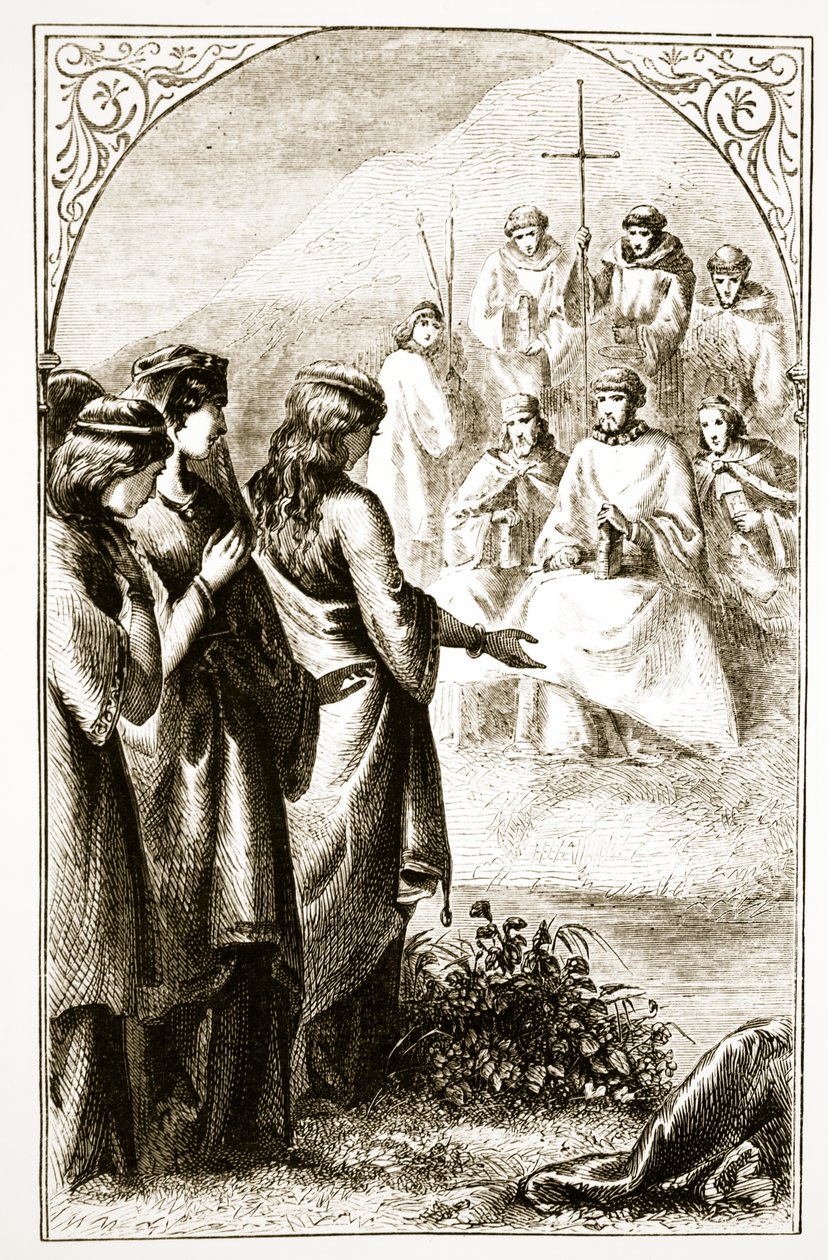 Wizja Synodu Kleryków, z Trias Thaumaturga lub Three Wonder-Working Saints of Ireland, Mary Cusack (1829-99) opublikowana ok. 1890 roku autorstwa Irish School