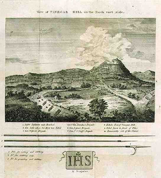 Widok na Vinegar Hill od strony północno-wschodniej, płyta z „Pamiętników różnych buntów w Irlandii” Sir Richarda Musgrave