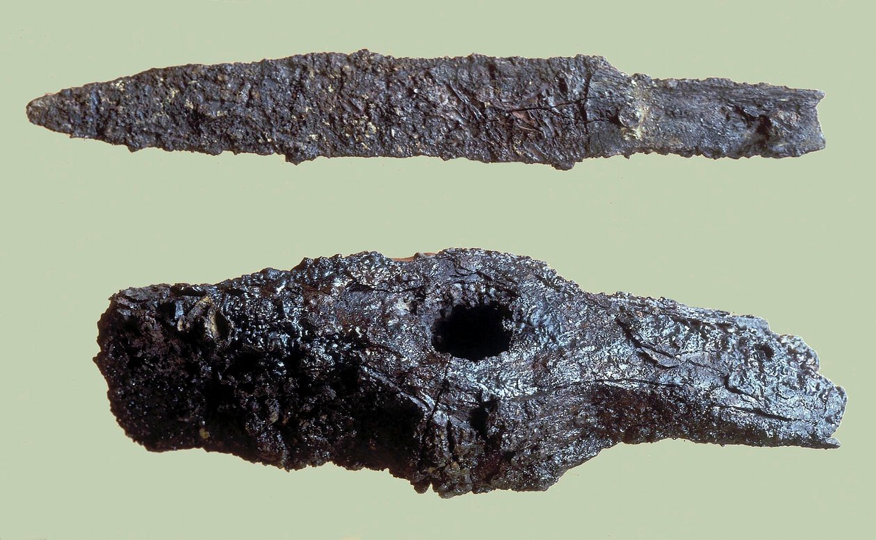 Topór i nóż, znalezione w wykopaliskach w Mieście Dawida żelazo autorstwa Iron Age