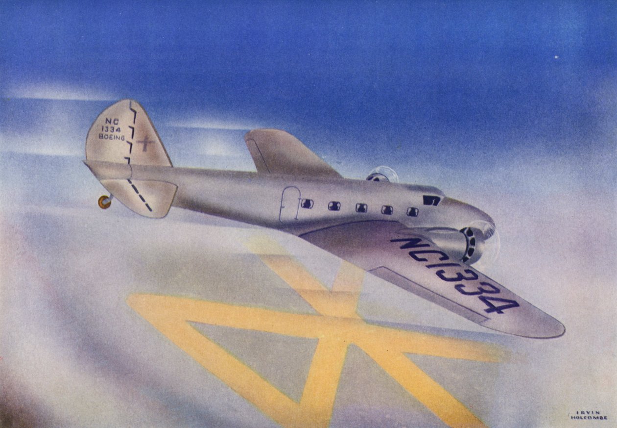 Boeing 247D (druk kolorowy) autorstwa Irvin L. Holcombe