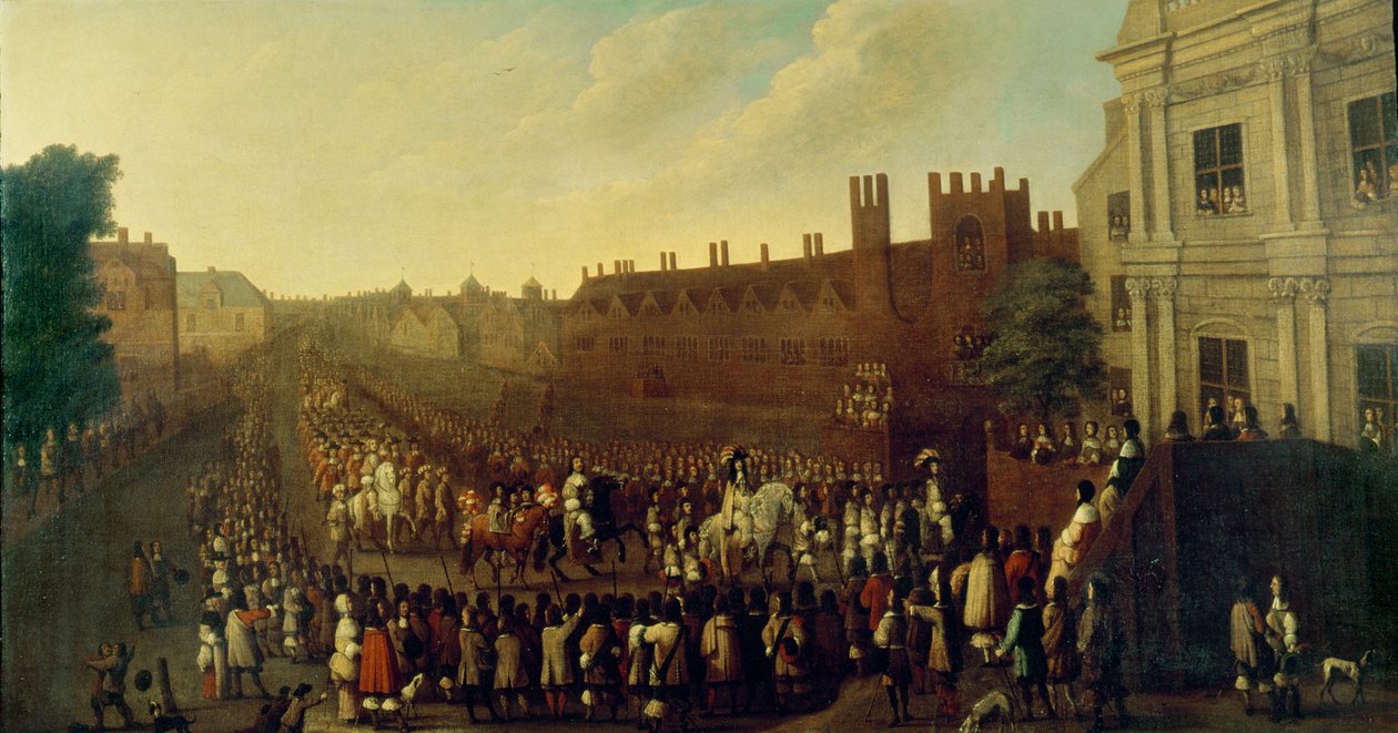 Restauracja Karola II (1630-85) w Whitehall w dniu 29 maja 1660, c.1660 autorstwa Isaac Fuller
