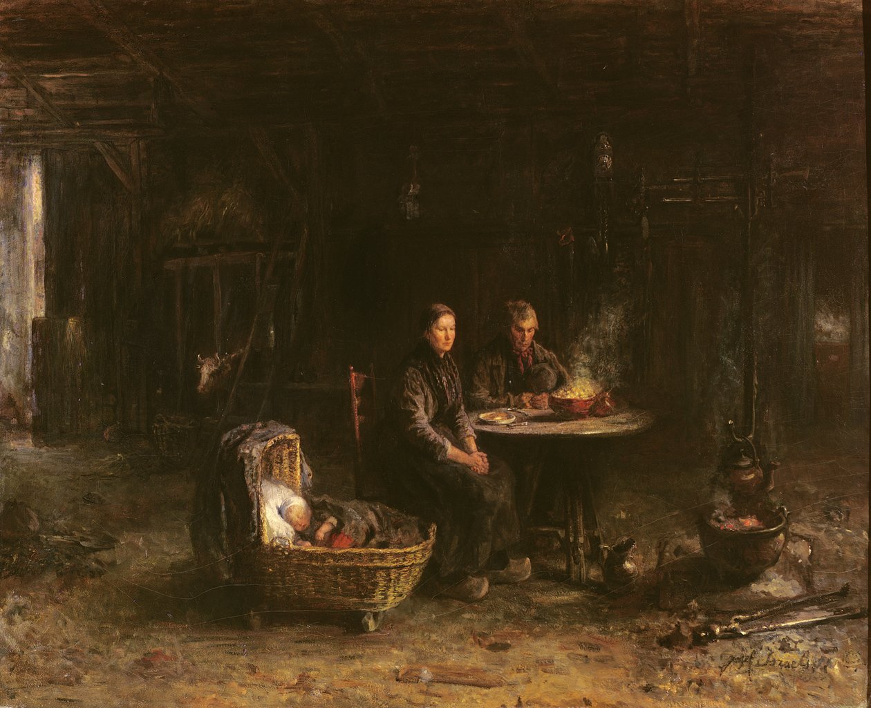 Lunch na farmie w Karlshaven koło Delden, 1885 r. autorstwa Isaac Israels