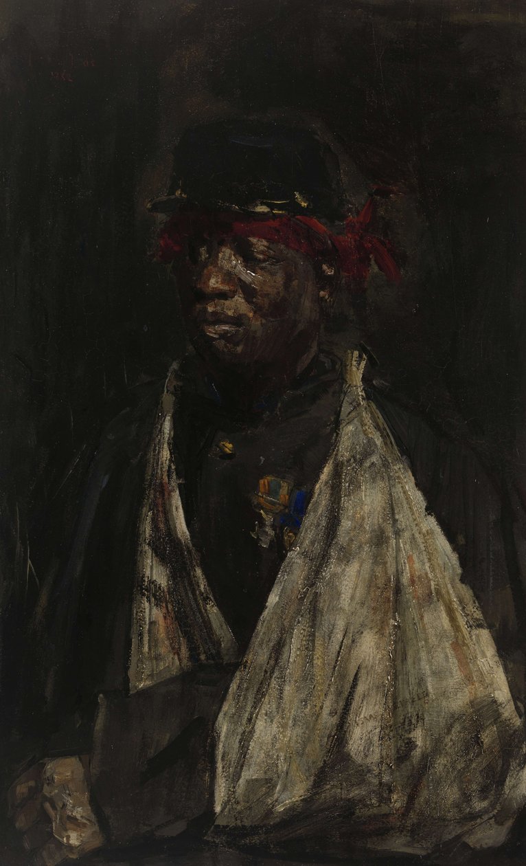 Portret rannego żołnierza KNIL autorstwa Isaac Israels