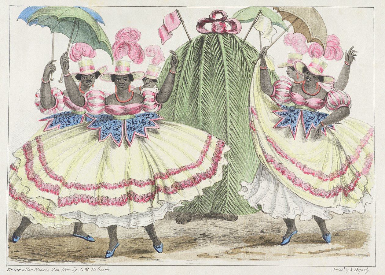 Czerwony zestaw Girls and Jack-in-the-Green, płyta 2 ze „Szkiców charakteru...”, 1838 autorstwa Isaac Mendes Belisario