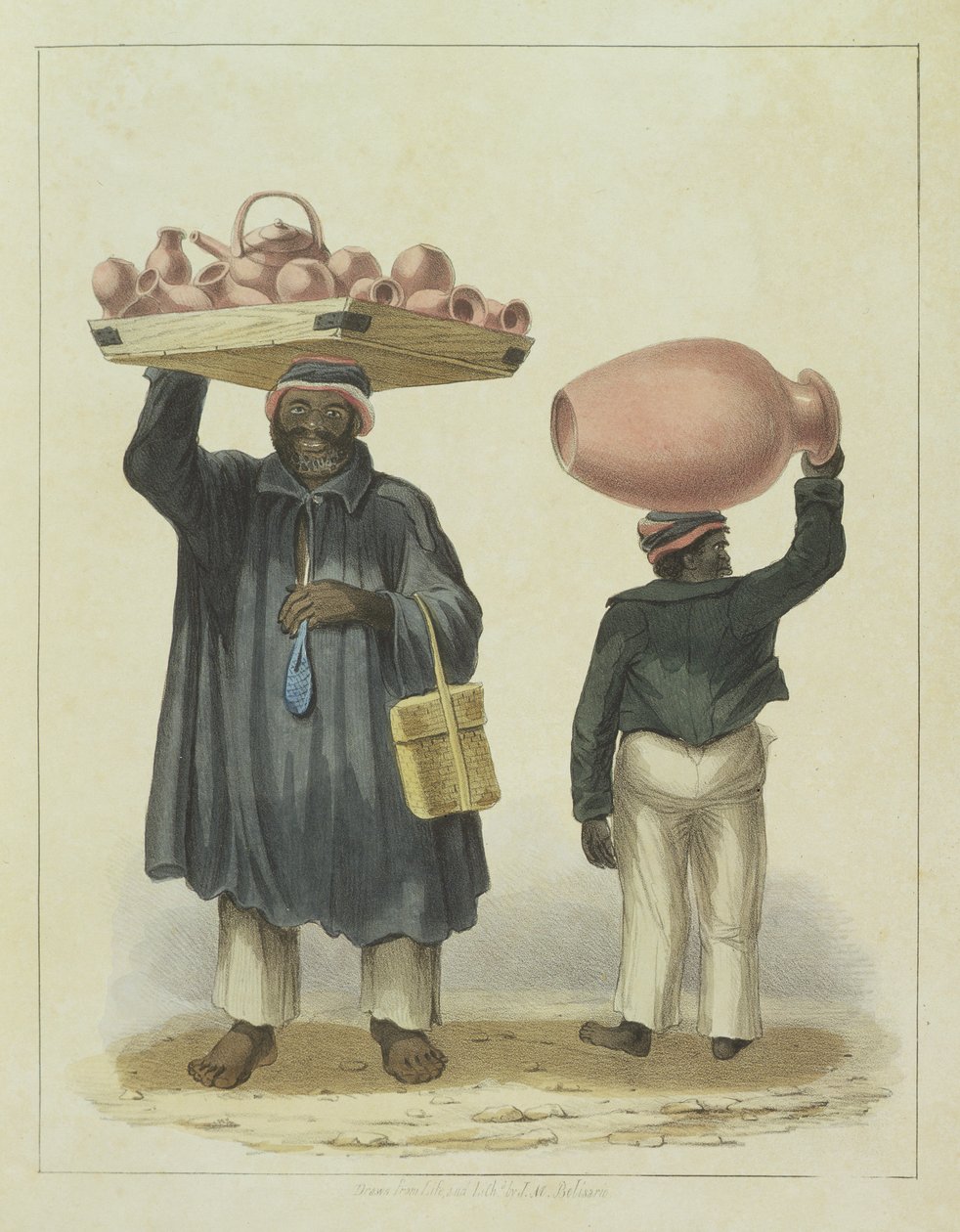 Sprzedawcy dzbanów na wodę, płyta 9 ze „Szkiców charakteru...”, 1838 autorstwa Isaac Mendes Belisario