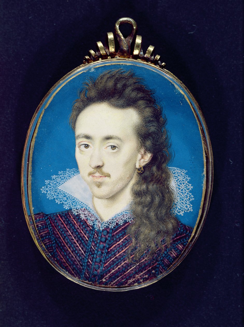 Dudley North (1581-1617) 3rd Baron North, 1608-10 (kolor ciała na welinie nałożony na karton) autorstwa Isaac Oliver