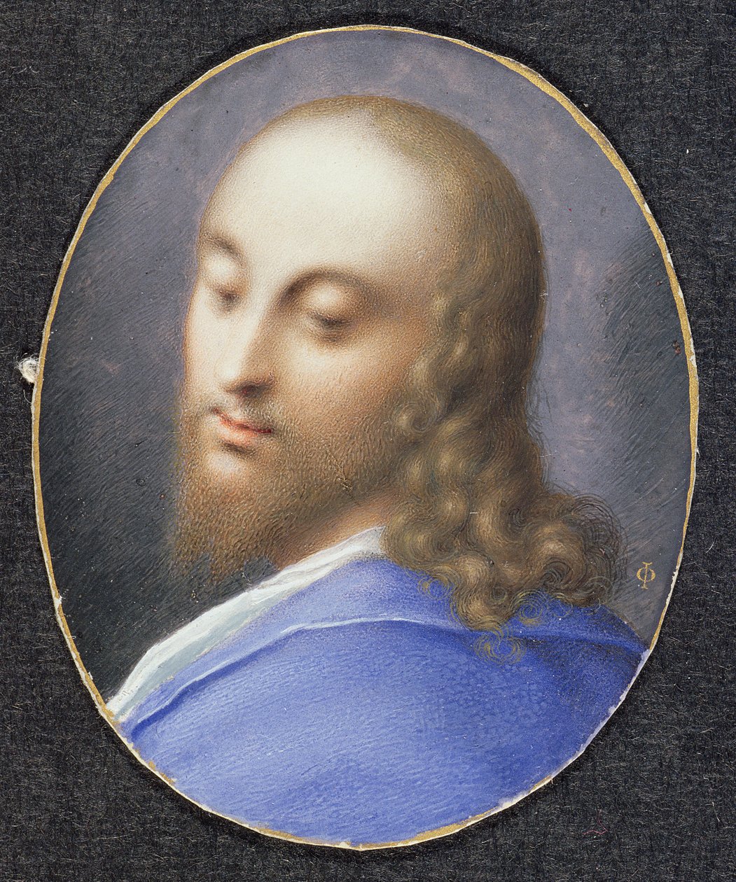 Jezus Chrystus, ok. 1610 (wc na welinie na karcie) autorstwa Isaac Oliver