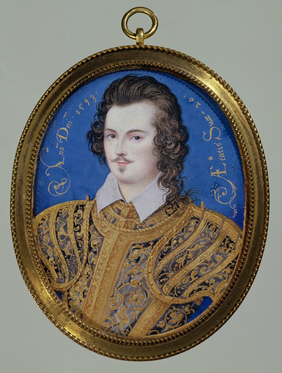 Portret nieznanego młodzieńca, lat 26, 1593 (wc na welinie) autorstwa Isaac Oliver