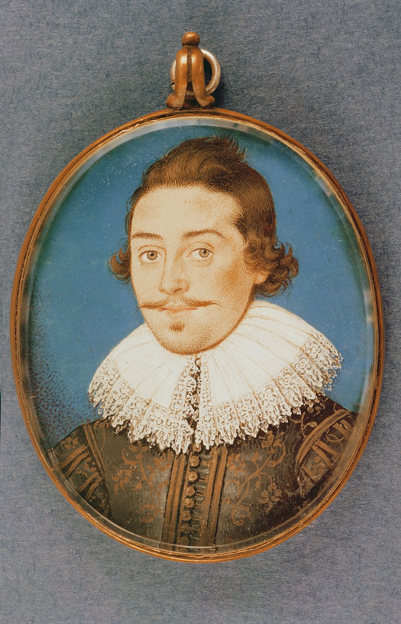 Nieznany członek rodziny Dorset, miniatura, ok. 1615 autorstwa Isaac Oliver
