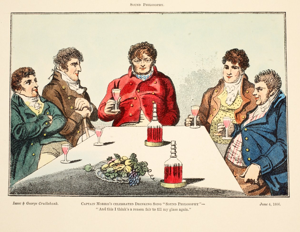 Filozofia dźwięku, 1806 (rycina ręcznie kolorowana) autorstwa Isaac, Robert and George Cruikshank