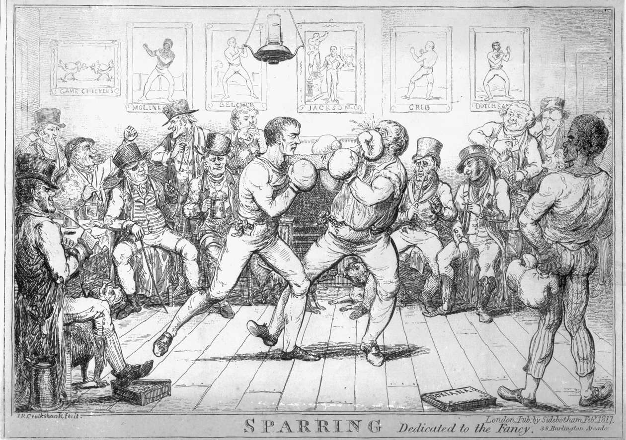 Sparing, 1817 autorstwa Isaac Robert Cruikshank