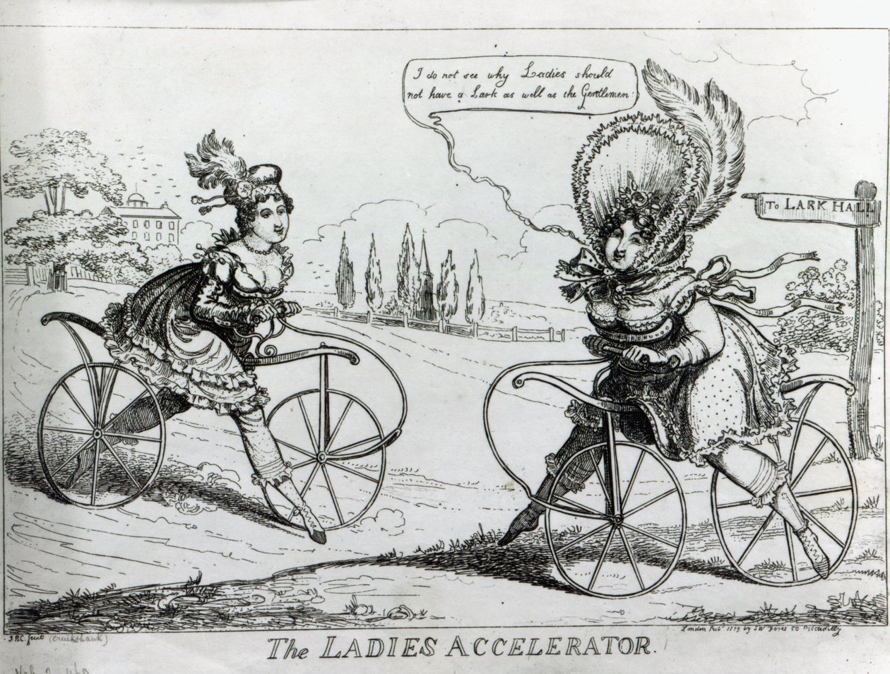 Akcelerator damski, 1819 autorstwa Isaac Robert Cruikshank