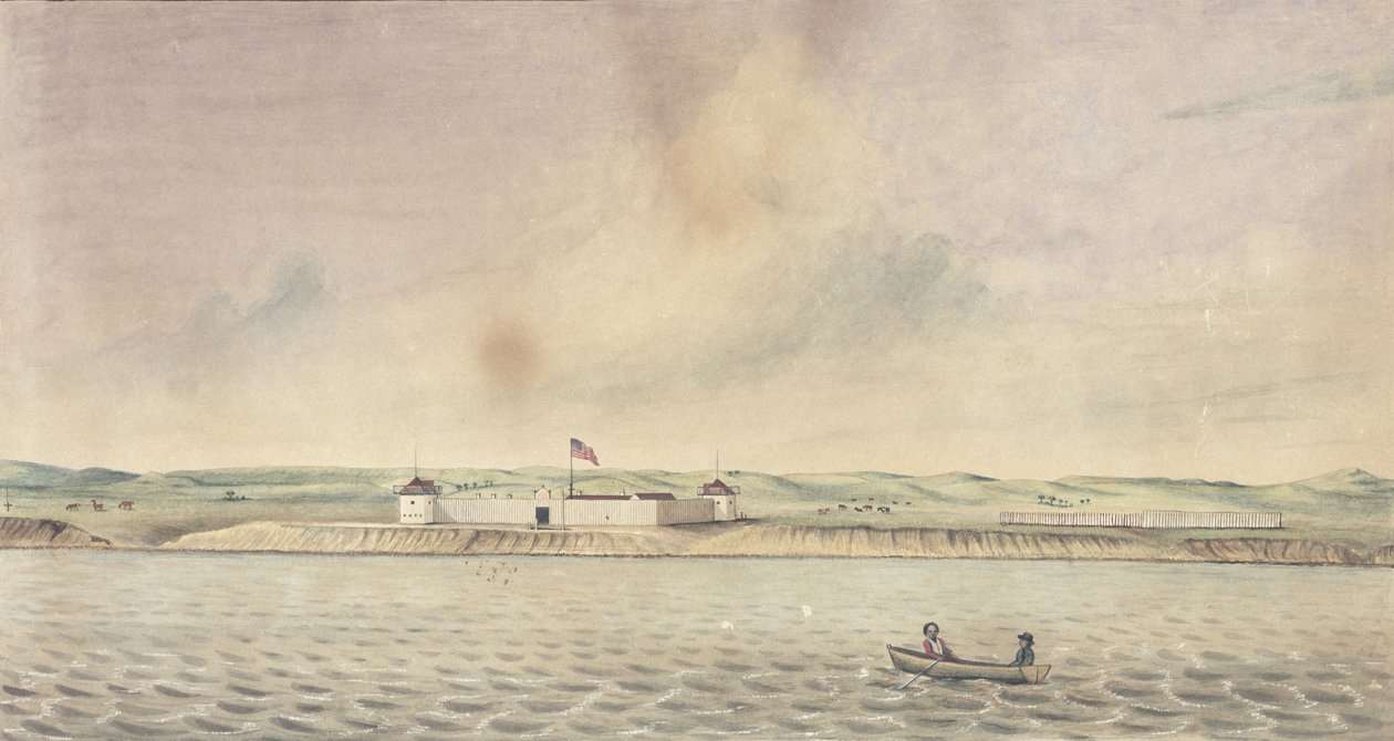 Fort Union, Missouri, 1843 (wc, tusz i grafit na papierze) autorstwa Isaac Sprague