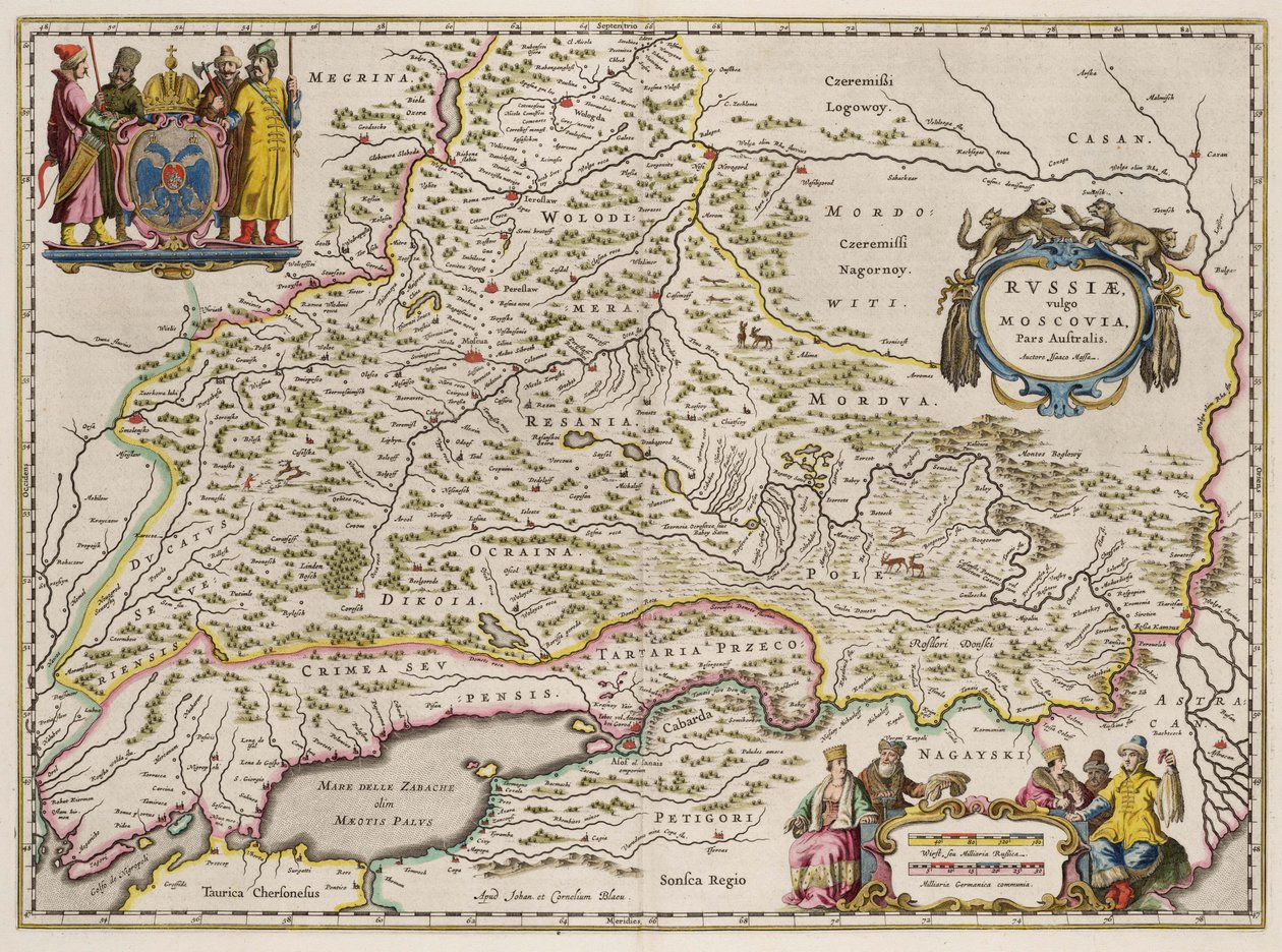 Mapa południowej Rosji z: części północnej i wschodniej, 1664 autorstwa Isaac Abrahamsz. Massa
