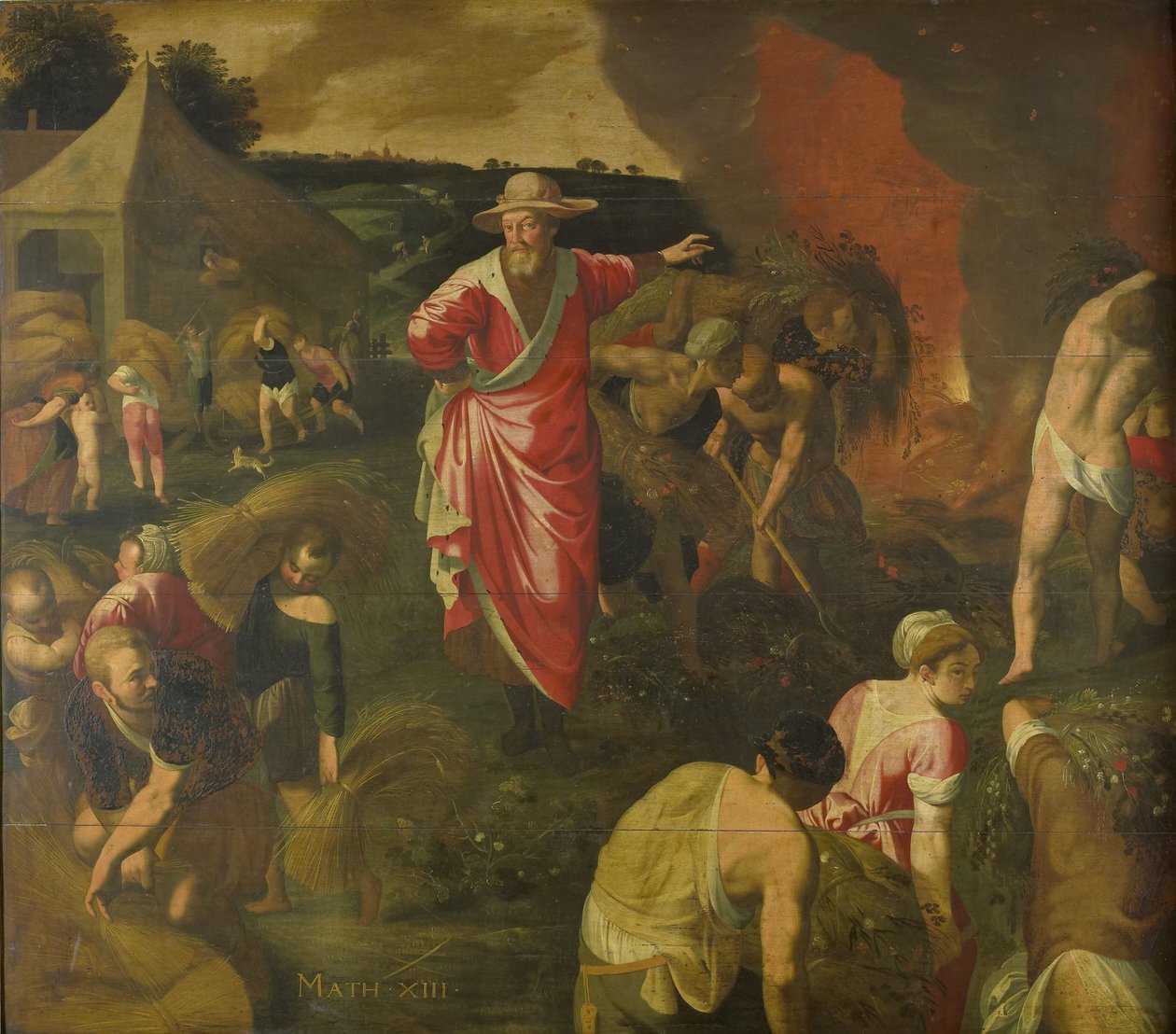 Przypowieść o chwastach wśród pszenicy autorstwa Isaac Claesz. van Swanenburg (attributed to)
