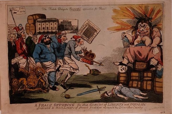 Ofiara pokoju dla geniusza wolności i równości autorstwa Isaac Cruikshank