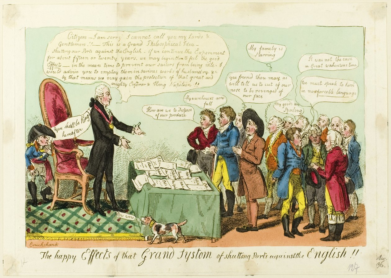 Szczęśliwe skutki tego wielkiego systemu zamykania portów przed Anglikami!!! autorstwa Isaac Cruikshank