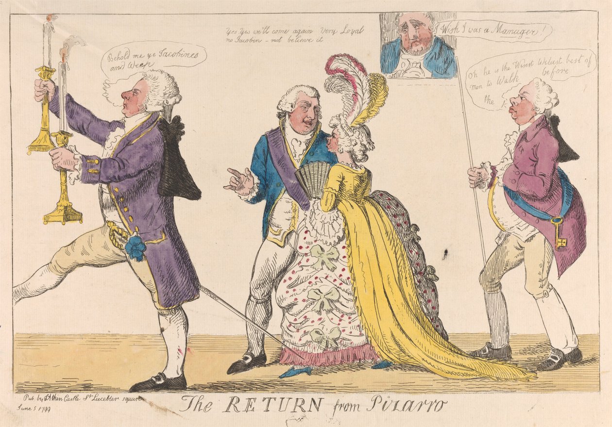 Die Rückkehr von Pizarro autorstwa Isaac Cruikshank