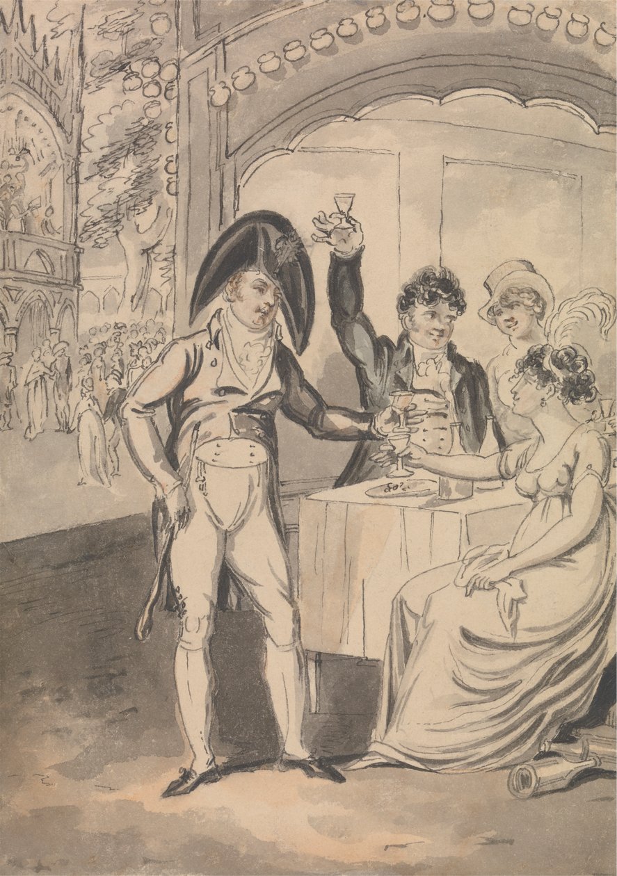 A caixa de jantar em Vauxhallpolish autorstwa Isaac Cruikshank
