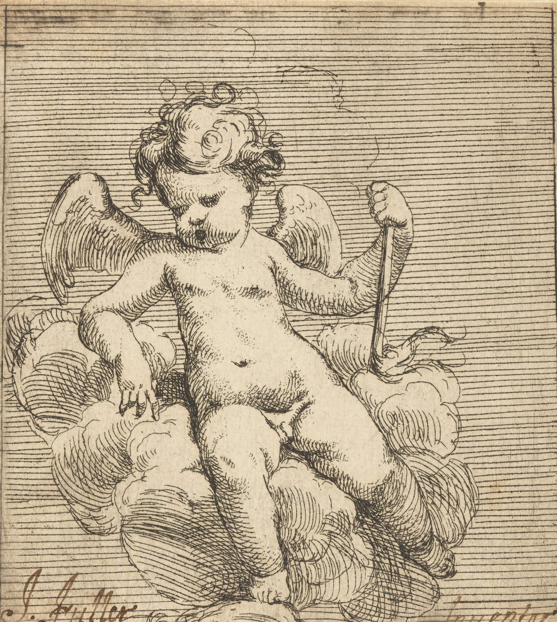 Putto trzymający pochodnię autorstwa Isaac Fuller