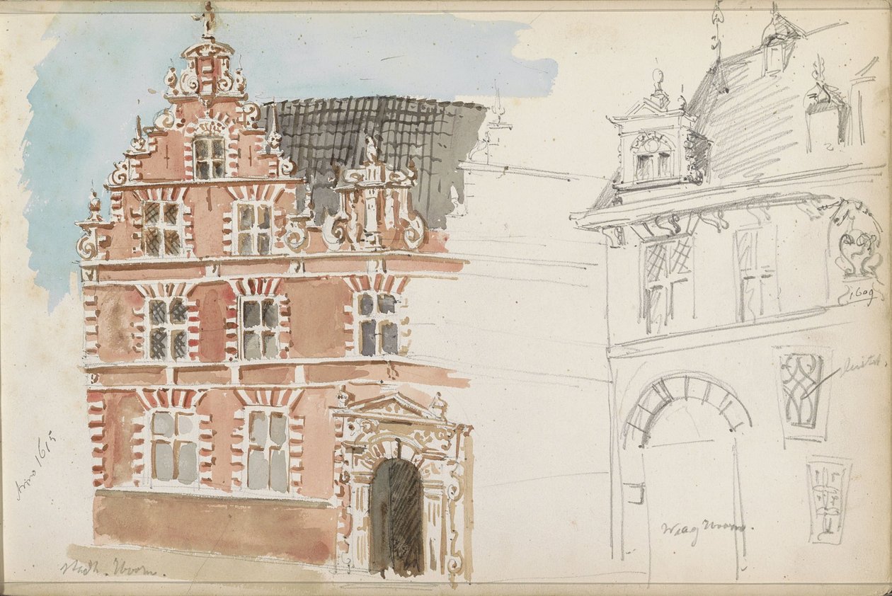 Ratusz i Waag w Hoorn autorstwa Isaac Gosschalk