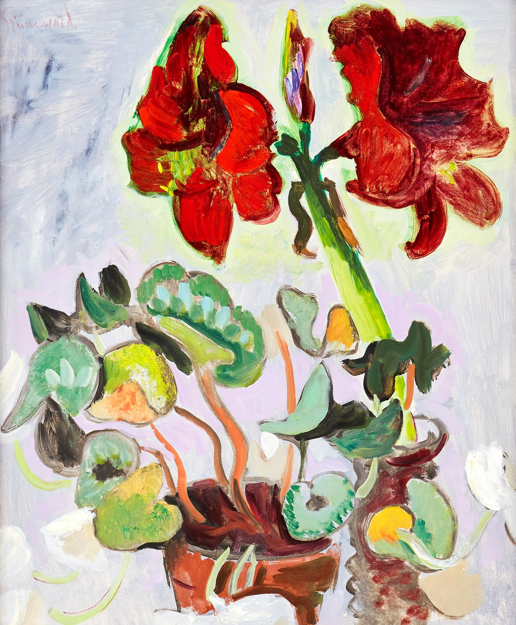 Kwiatowa martwa natura z amarylisem autorstwa Isaac Grünewald